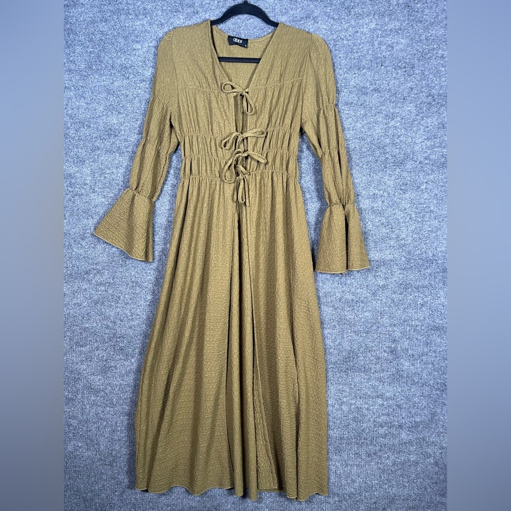 Cider Women’s Small Olive Green Vampire Renaissance‎ Open Front Cardigan Dress